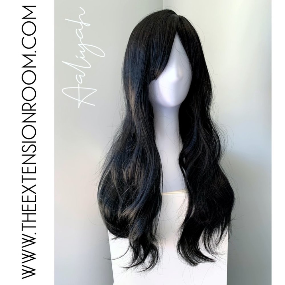 NEW Long Black Synthetic Wig with Bangs